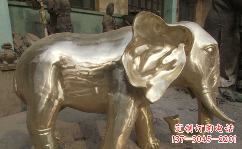 潍坊公园大象动物铜雕_2