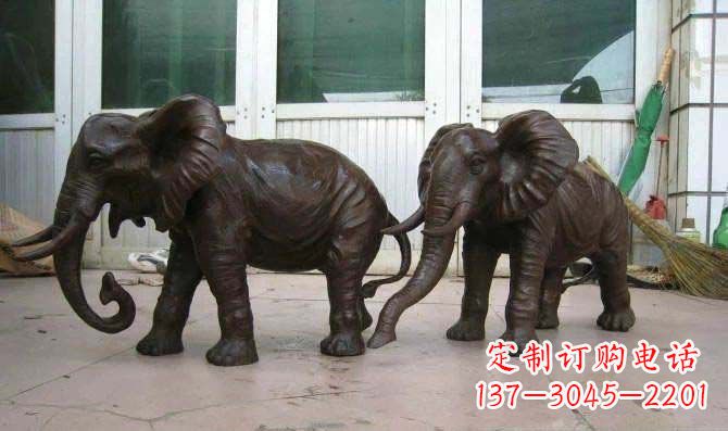 潍坊传统文化雕塑雕刻大象招财神像