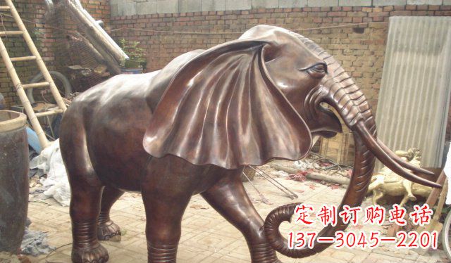 潍坊精美细腻的铸铜大象雕塑