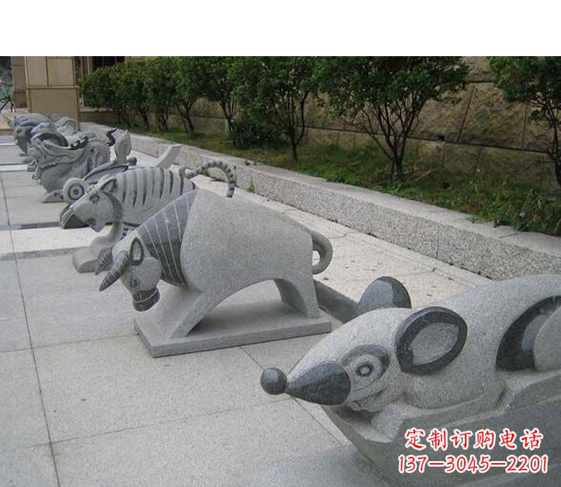潍坊公园动物雕塑十二生肖石雕