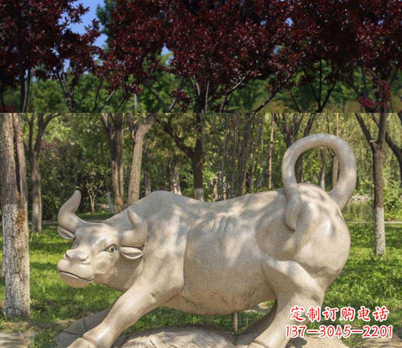 潍坊公园动物牛石雕