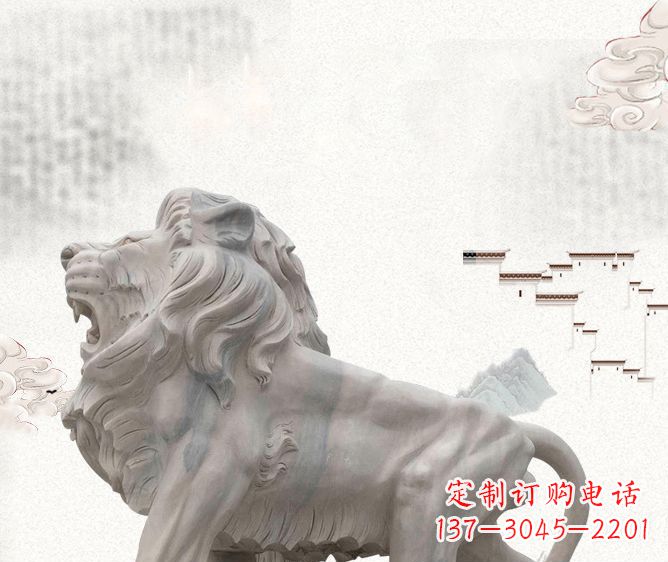 潍坊公园动物欧式石狮子雕塑