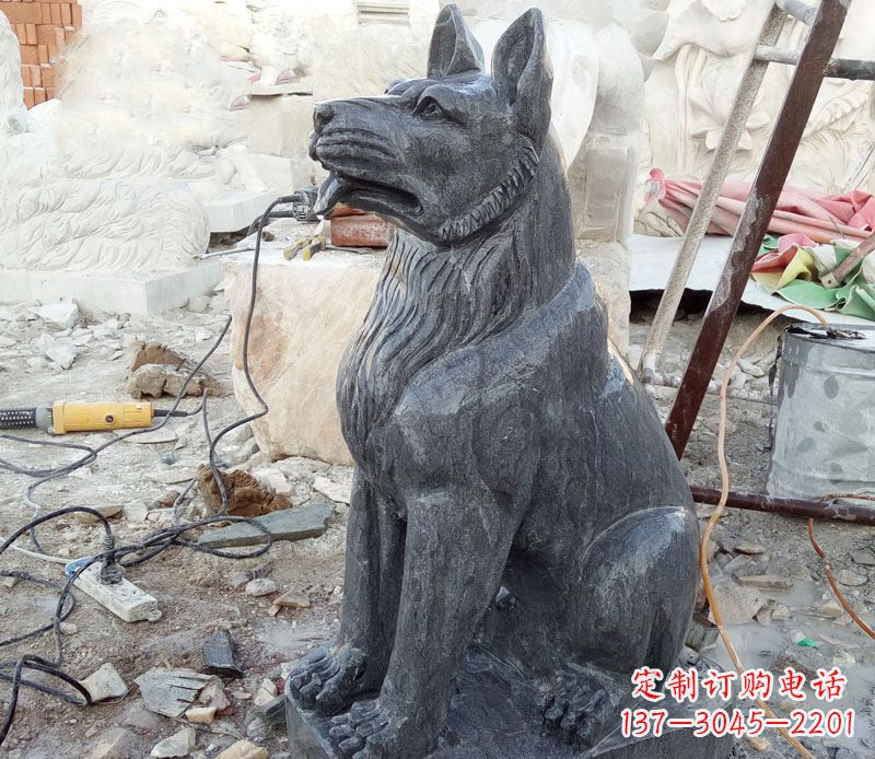 潍坊公园动物石雕狗雕塑