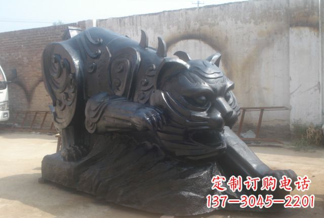 潍坊公园动物铜雕老虎