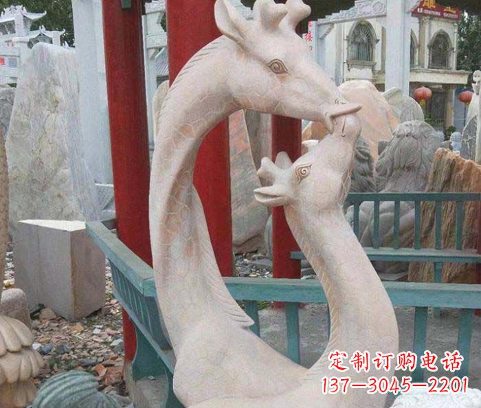 潍坊中领雕塑-母子鹿动物石雕