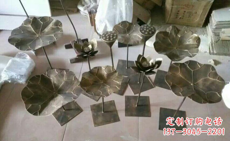 潍坊精美荷叶锻铜雕塑