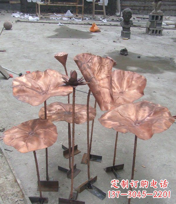 潍坊中领雕塑荷花锻铜雕塑