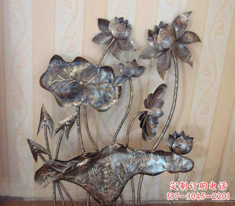 潍坊中领雕塑精美莲花锻铜雕塑景观