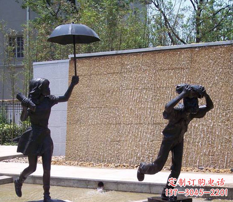 潍坊抗风雨小男孩铜雕