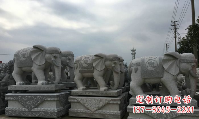 潍坊公园仿古大象动物石雕