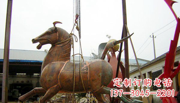 潍坊公园仿古马动物铜雕