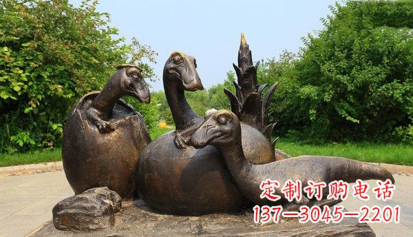 潍坊公园仿真恐龙铜雕