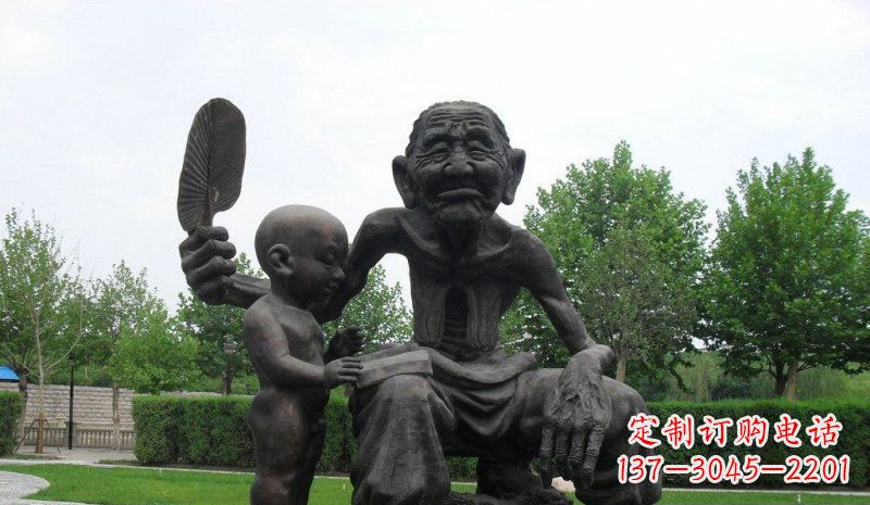 潍坊温馨老人铜雕