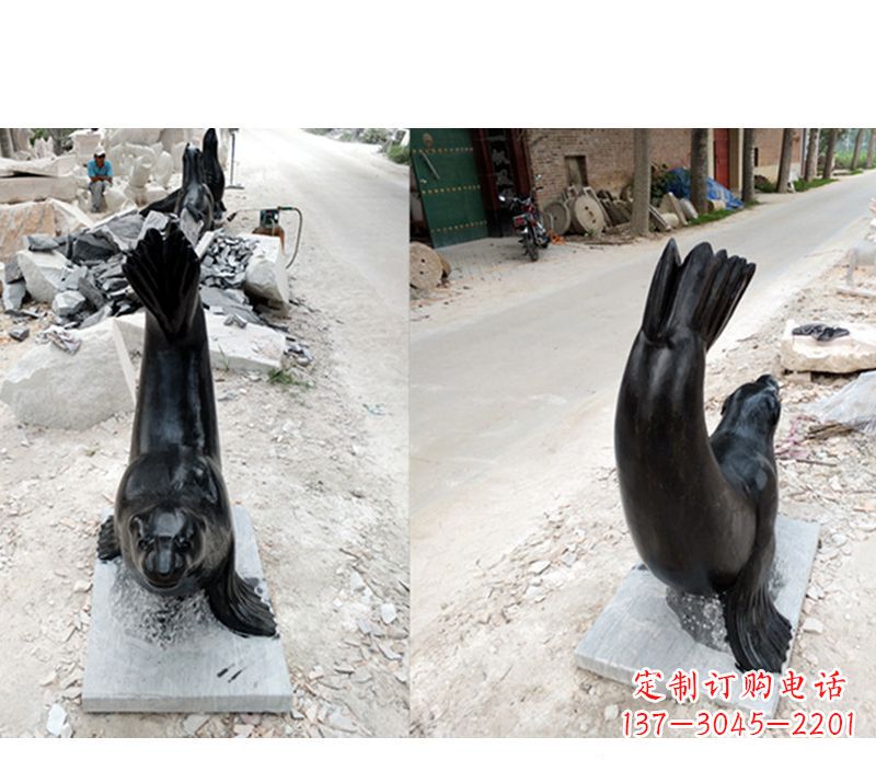 潍坊公园海豚景观石雕