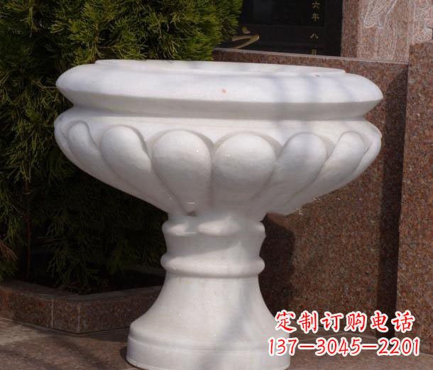 潍坊公园汉白玉花盆石雕