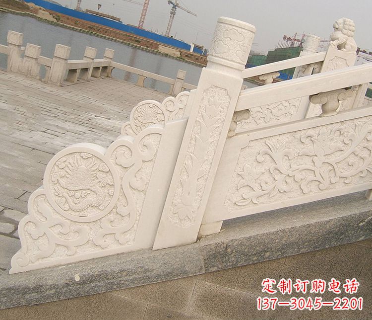 潍坊公园汉白玉栏板景观石雕 (2)