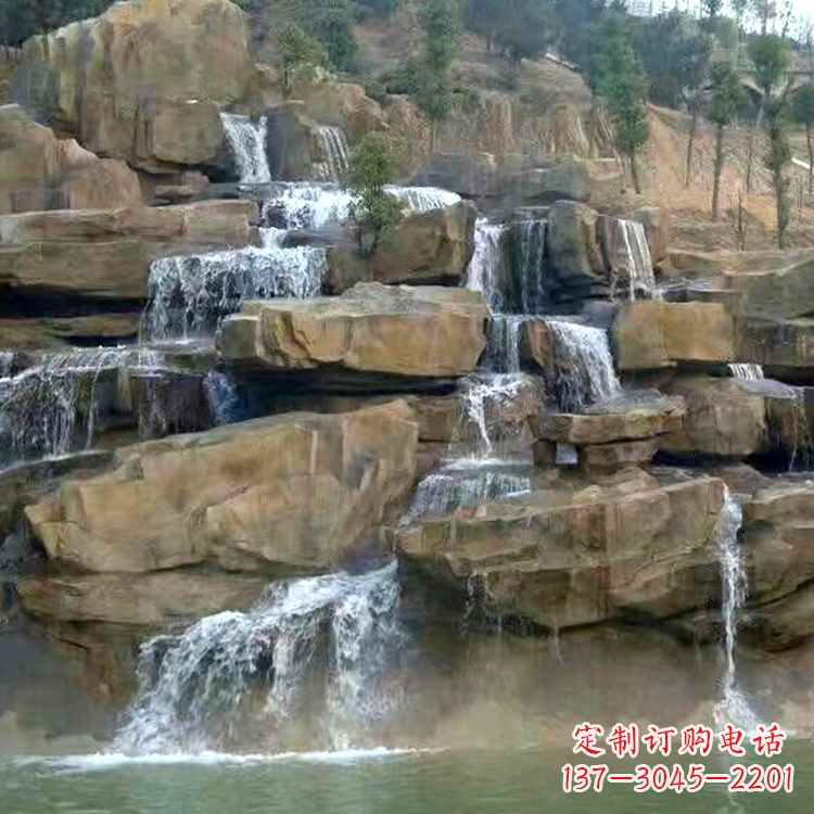 潍坊公园假山流水景观