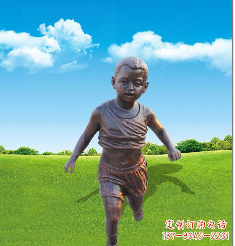 潍坊优雅玻璃钢仿铜儿童雕塑