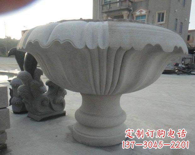 潍坊公园景观大理石花盆石雕 (3)