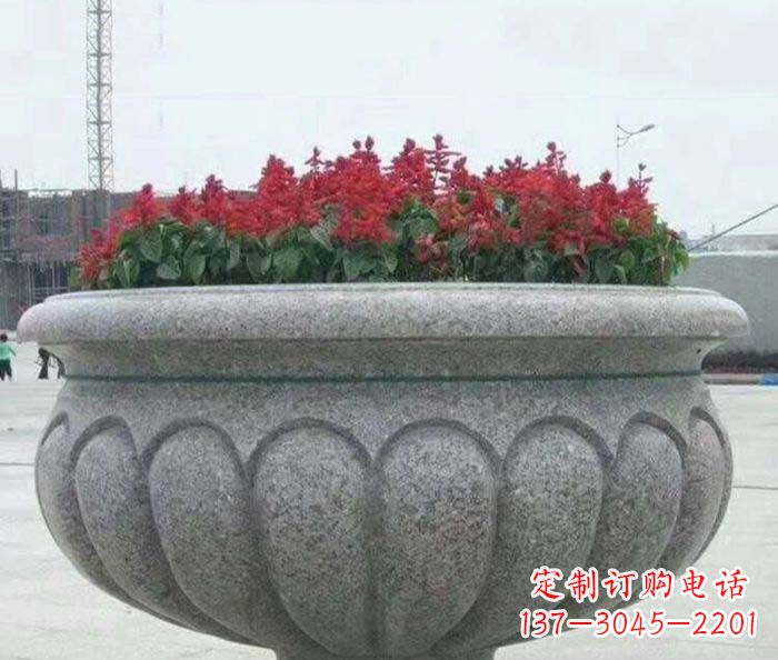 潍坊公园景观大理石花盆石雕 (5)