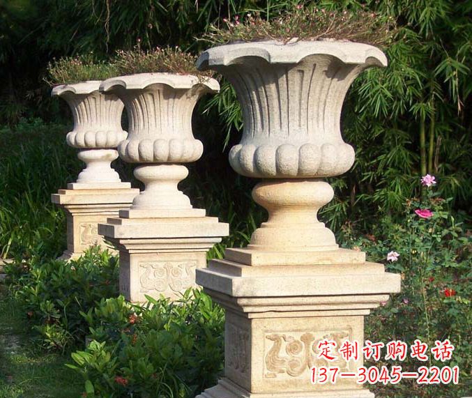潍坊高质量大理石花盆石雕