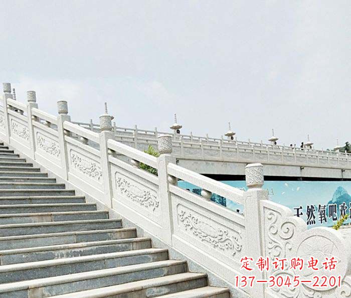 潍坊公园景观汉白玉石雕栏板 (2)