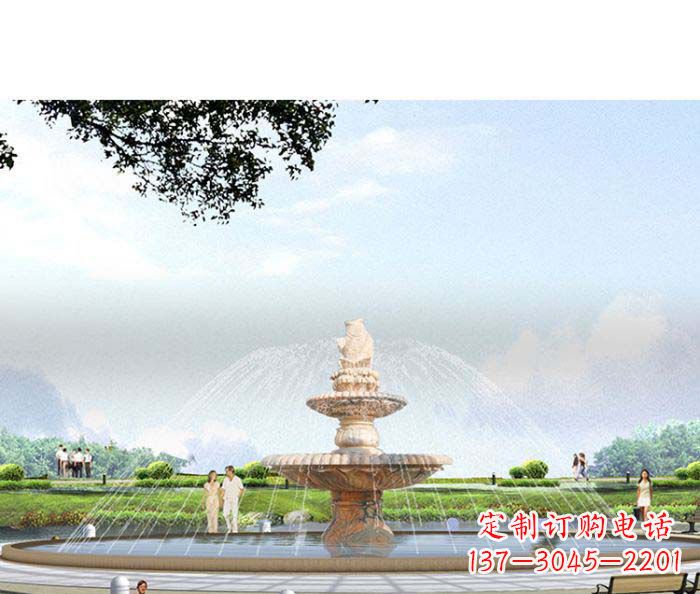 潍坊精美玉鲤鱼雕塑 精良景观装置
