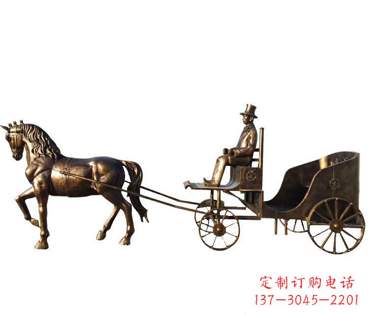 潍坊马车玻璃钢仿铜雕塑