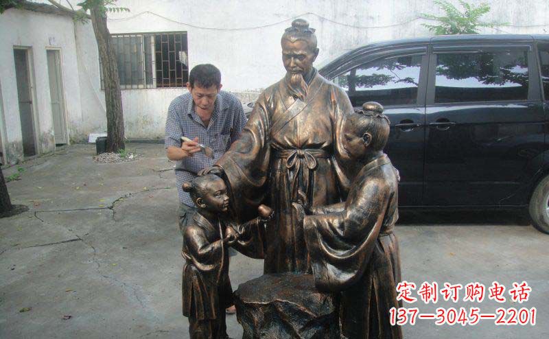 潍坊公园孔融让梨景观铜雕