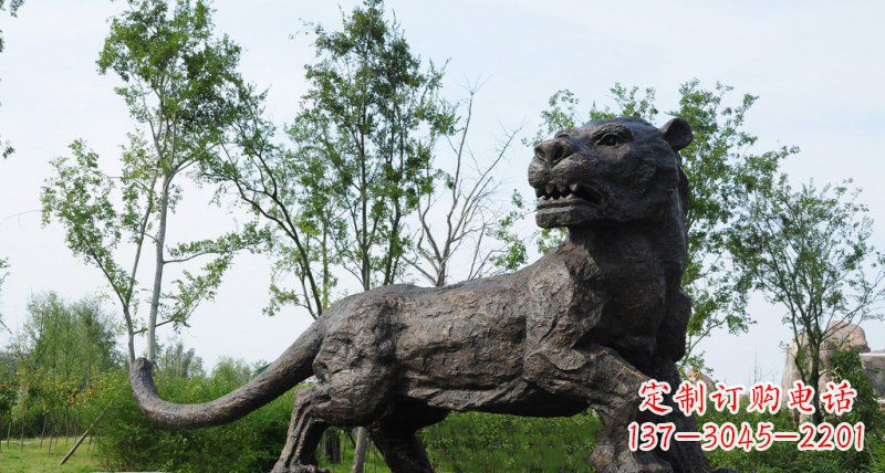 潍坊公园老虎动物铜雕 (4)