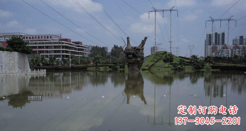 潍坊公园龙头景观铜雕