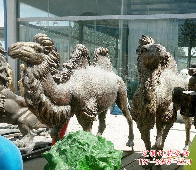 潍坊公园骆驼动物铜雕 (2)