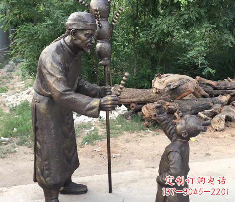 潍坊温馨传情,情意绵绵——铜质葫芦雕塑