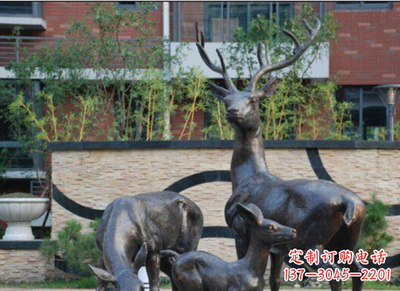 潍坊古雅优雅的梅花鹿铜雕