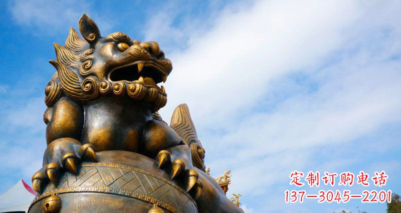 潍坊大型铜雕狮子景观装置