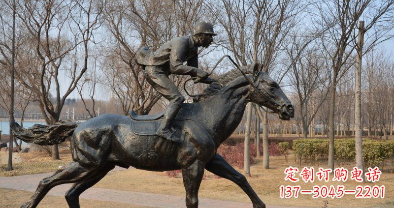 潍坊骑马小品铜雕一件完美的艺术精品
