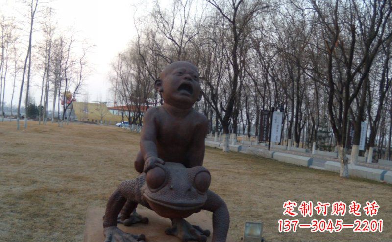 潍坊中领雕塑铸造的可爱萌趣青蛙铜雕