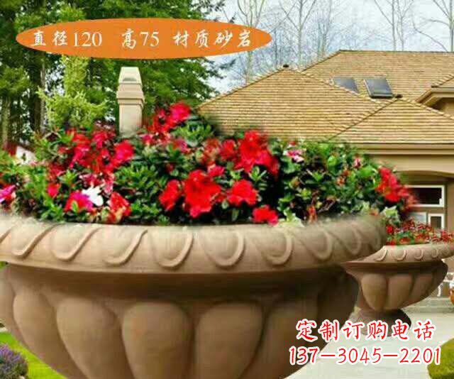 潍坊高端砂岩花盆雕塑
