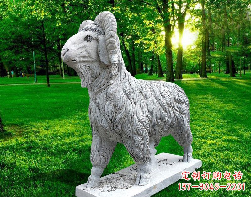 潍坊欣赏大自然的魅力，园林装饰，定制精美山羊石雕
