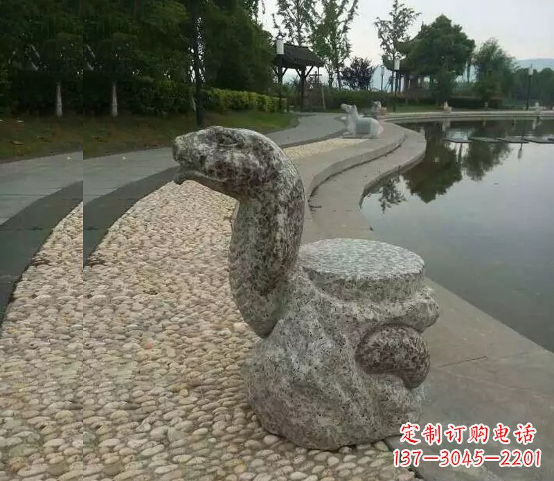 潍坊中领雕塑-十二生肖蛇石雕