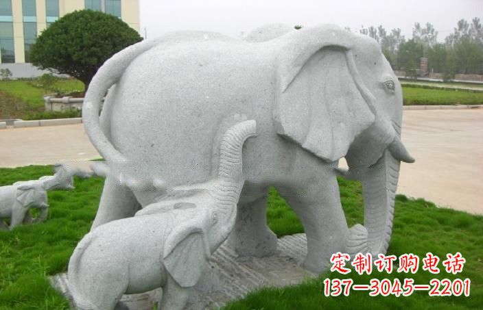 潍坊公园石雕母子大象