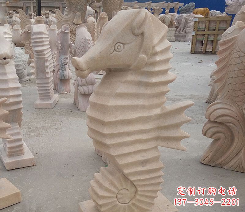潍坊公园石雕喷水海马