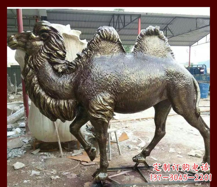 潍坊双峰骆驼铜雕塑,精美绝伦