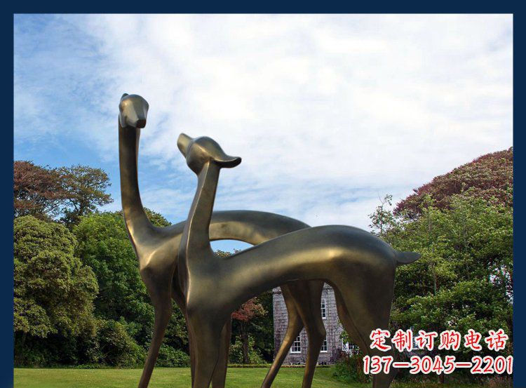 潍坊 优雅铜鹿风格雕塑