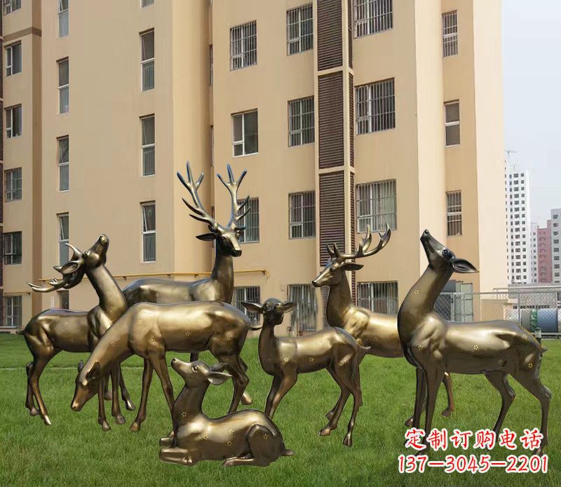 潍坊高贵典雅的梅花鹿铜雕