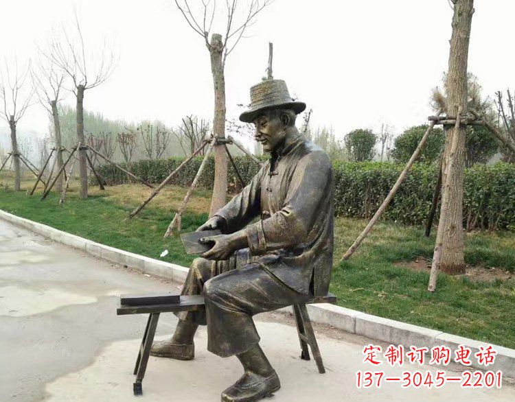 潍坊铜雕老人雕塑