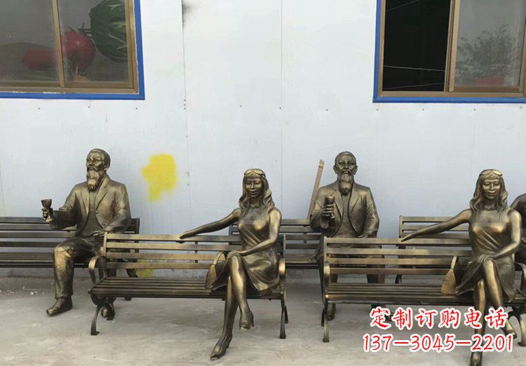 潍坊唯美女性铜雕美女长椅