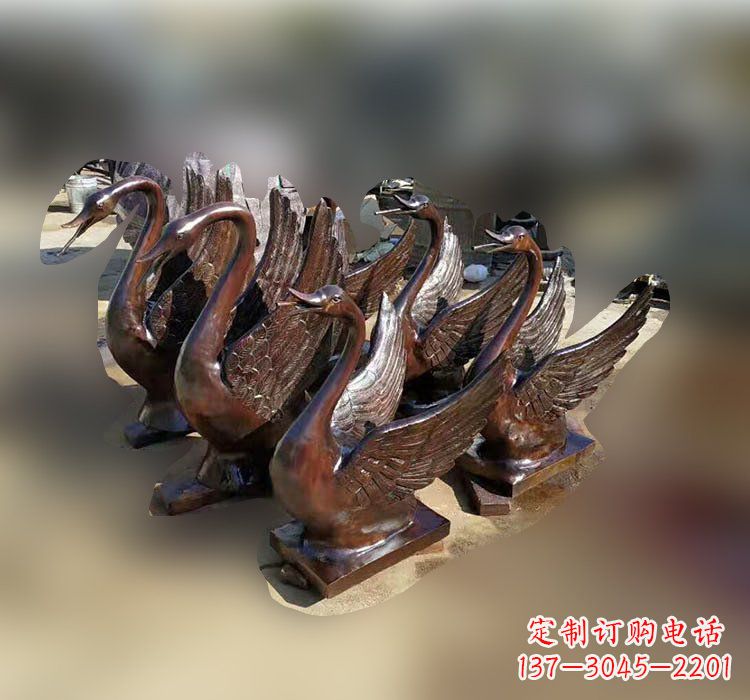 潍坊优雅美丽的铜雕天鹅塑料