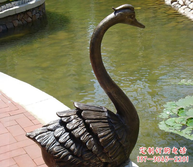 潍坊公园装饰铜天鹅喷泉雕塑