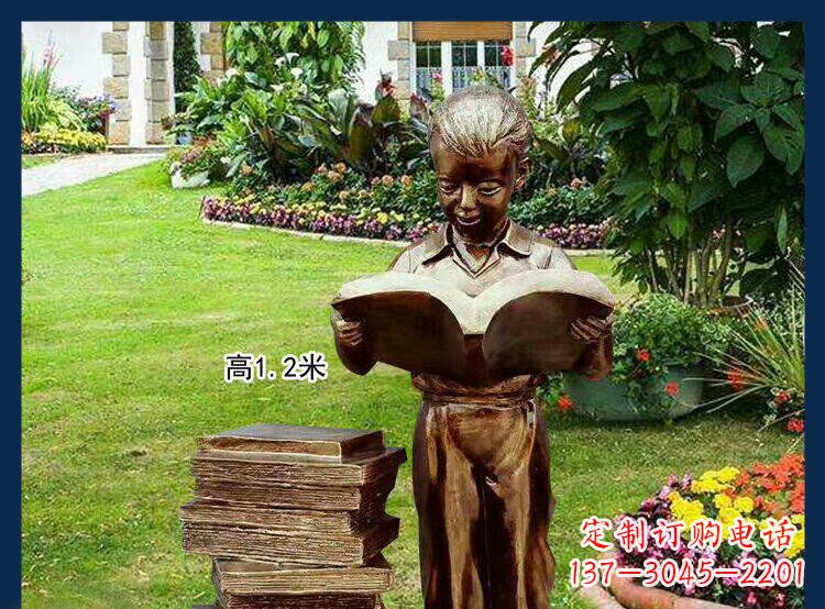 潍坊公园铜雕西方美女看书人物雕塑